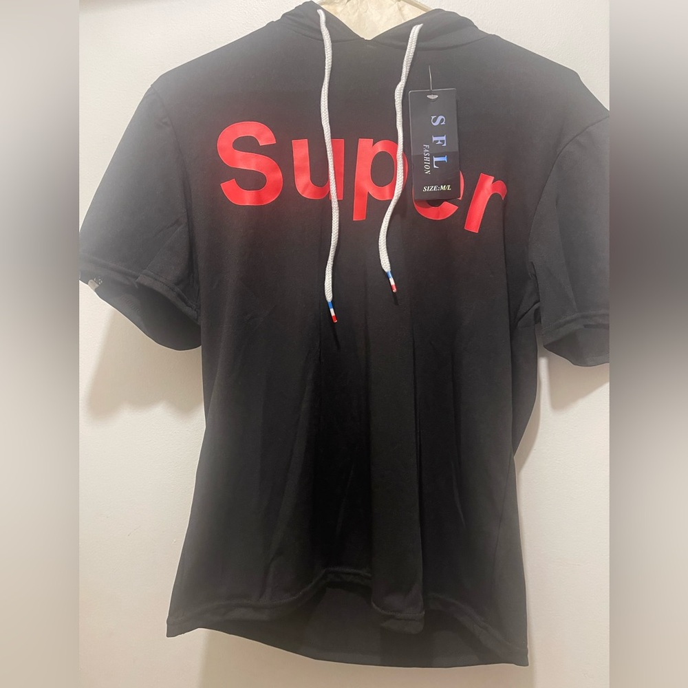 Brand New SFL Fashion shirt sleeve hoodie with SUPER written